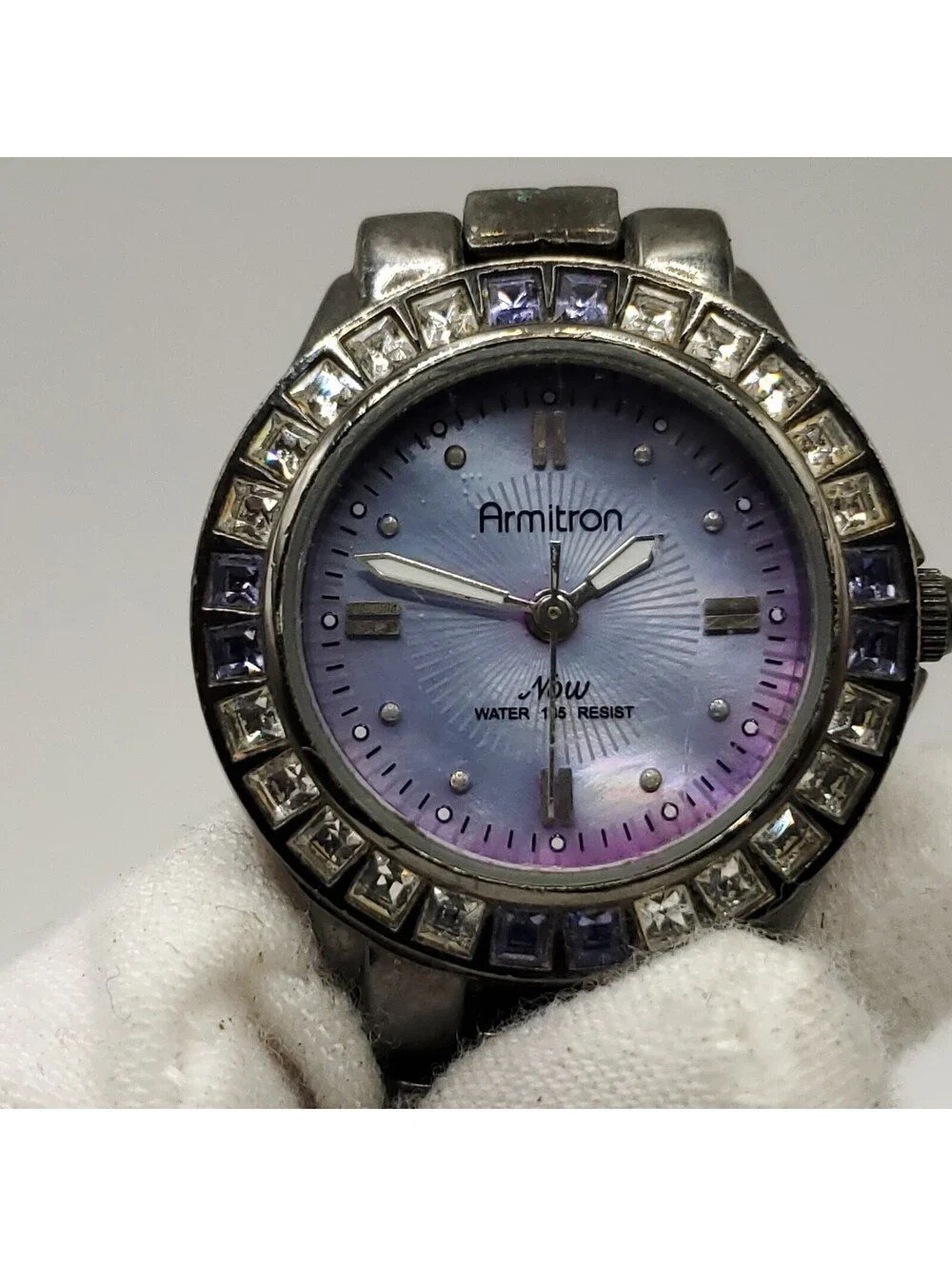 Armitron Now Purple/Black Watch Women 26mm New Battery